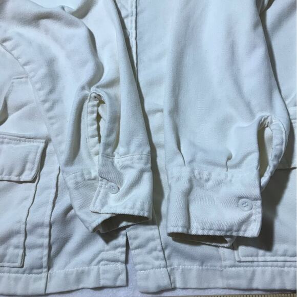 Norm Thompson mens L ivory cream field shirt jacket long sleeve button up layer - Picture 7 of 9